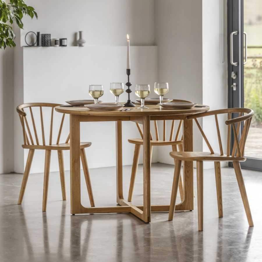 Round Nordic Oak Dining Table - The Farthing