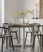 Round Nordic Smoked Oak Dining Table - The Farthing