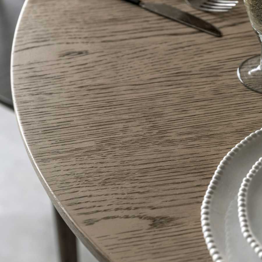 Round Nordic Smoked Oak Dining Table - The Farthing