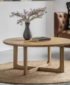 Round Nordic Styled Oak Coffee Table - The Farthing