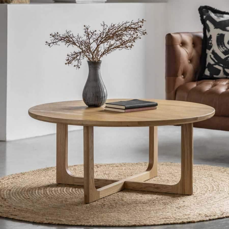 Round Nordic Styled Oak Coffee Table - The Farthing