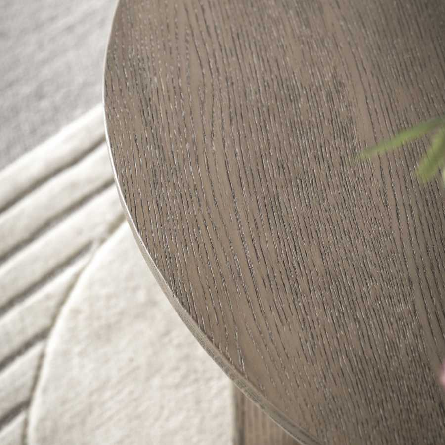 Round Nordic Styled Smoked Oak Coffee Table - The Farthing