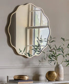 Round Rustic Gold Wavy Edge Wall Mirror - The Farthing