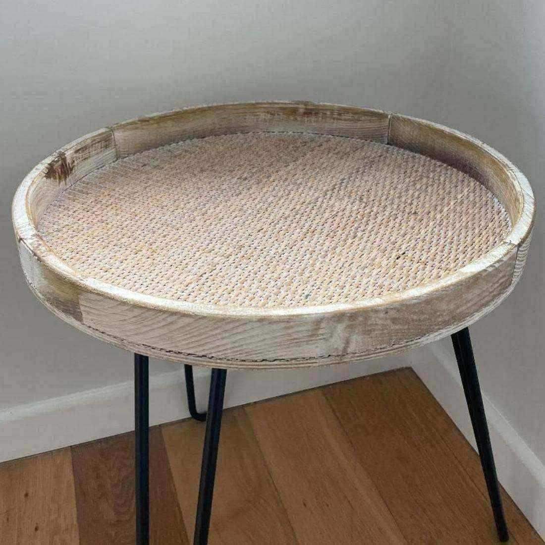 Round woven clearance side table