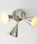 Round Shiny Nickel Trio Ceiling Spot Light - The Farthing