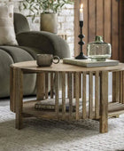 Round Vertical Slatted Coffee Table - The Farthing