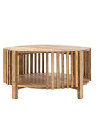 Round Vertical Slatted Coffee Table - The Farthing