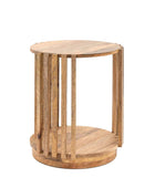 Round Vertical Slatted Side Table - The Farthing