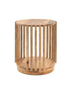 Round Vertical Slatted Side Table - The Farthing