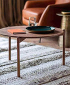 Round Walnut Stained Oak and Coffee Table - The Farthing