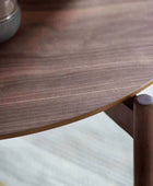 Round Walnut Stained Oak and Coffee Table - The Farthing