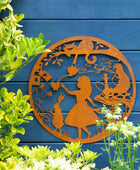 Round Wonderland Metal Garden Wall Art - The Farthing