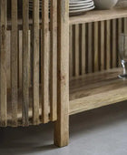 Rounded Edge Vertical Slatted Wooden Sideboard - The Farthing