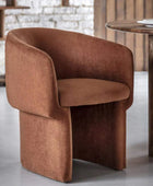 Rust Fabric Curved Tub Dining Chair - The Farthing