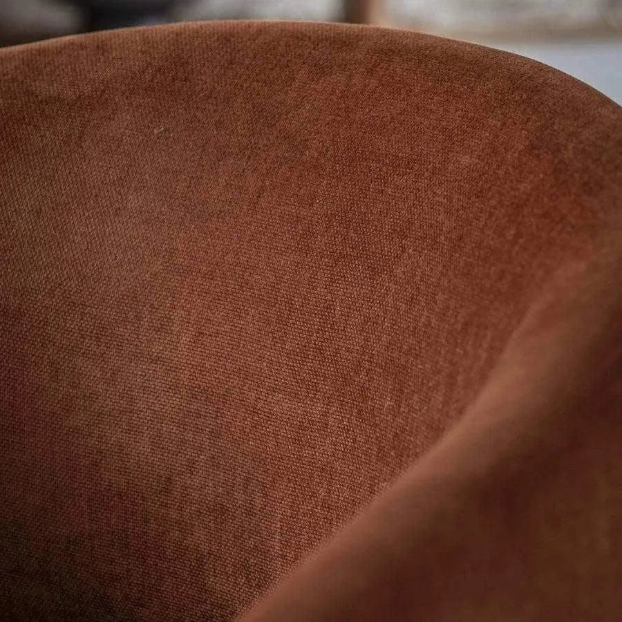 Rust Fabric Curved Tub Dining Chair - The Farthing