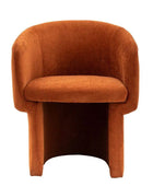 Rust Fabric Curved Tub Dining Chair - The Farthing