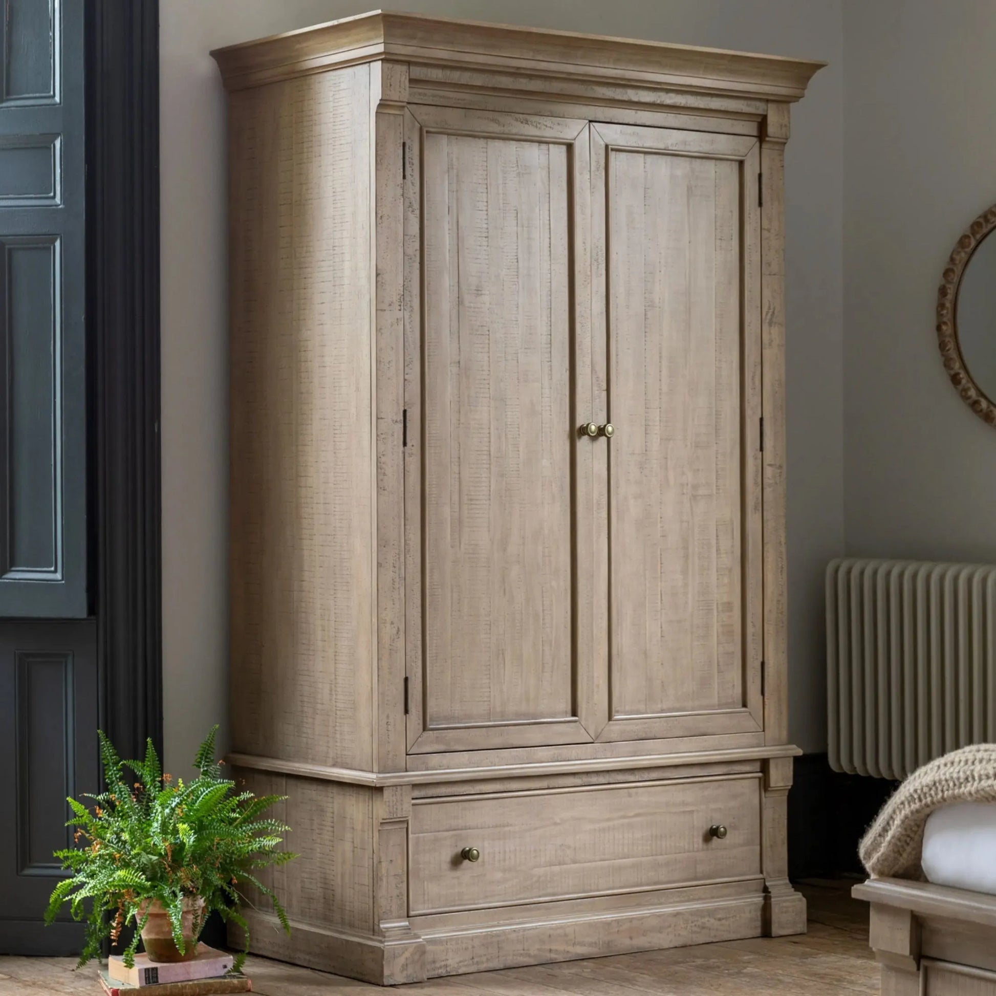 Rustic American Pine 2 Door Wardrobe & Drawer Wardrobe - The Farthing