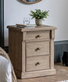 Rustic American Pine 3 Drawer Bedside Table - The Farthing