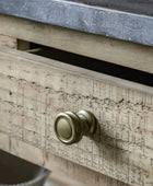 Rustic American Pine Marble Top Console Table - The Farthing