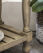 Rustic American Pine Marble Top Console Table - The Farthing