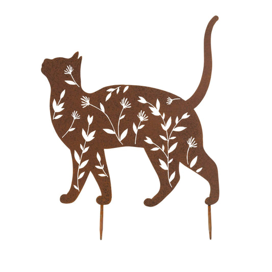 Rustic Cat Decorative Garden Stake - The Farthing