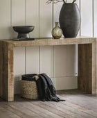 Rustic Chunky Mango Wood Console Table - The Farthing