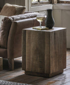 Rustic Chunky Mango Wood Side Table - The Farthing