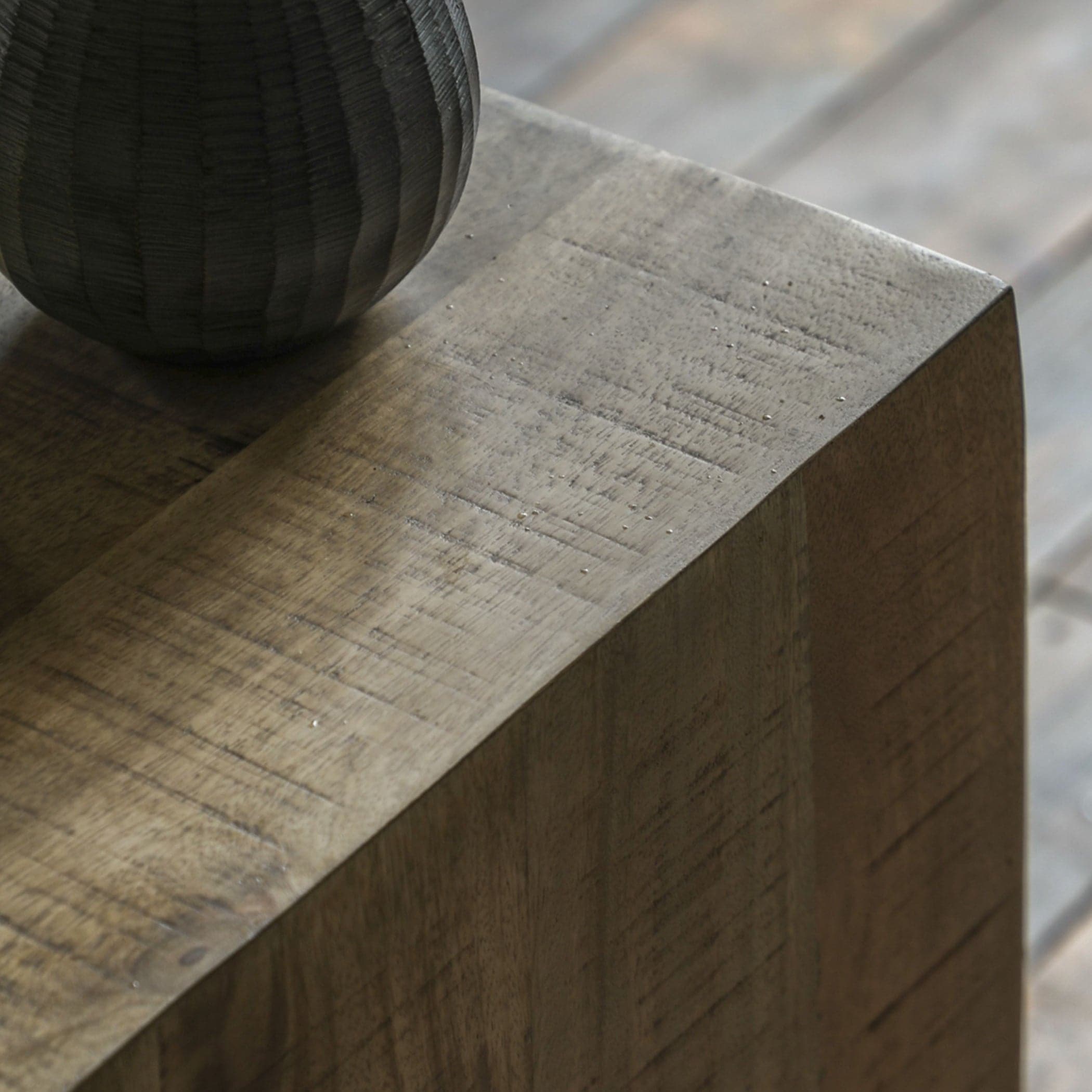 Rustic Chunky Mango Wood Side Table - The Farthing