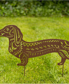 Rustic Dachshund Decorative Garden Stake - The Farthing