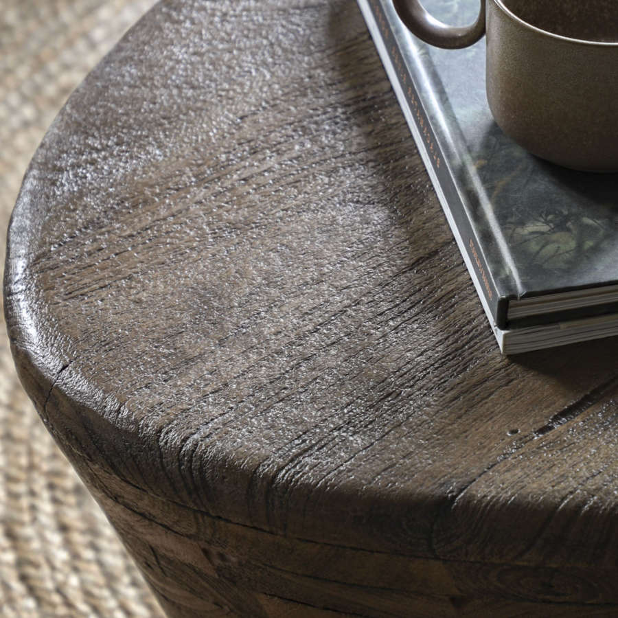 Rustic Dark Wood Angular Coffee Table - The Farthing