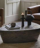 Rustic Dark Wood Angular Coffee Table - The Farthing