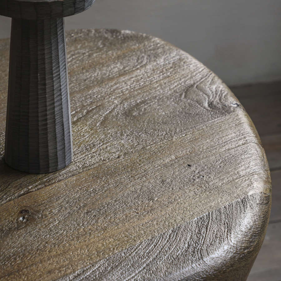Rustic Dark Wood Angular Side Table - The Farthing