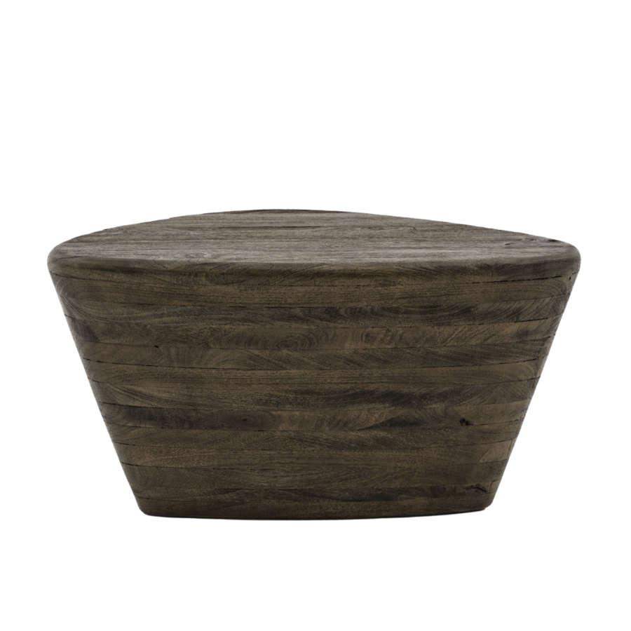 Rustic Dark Wood Angular Side Table - The Farthing