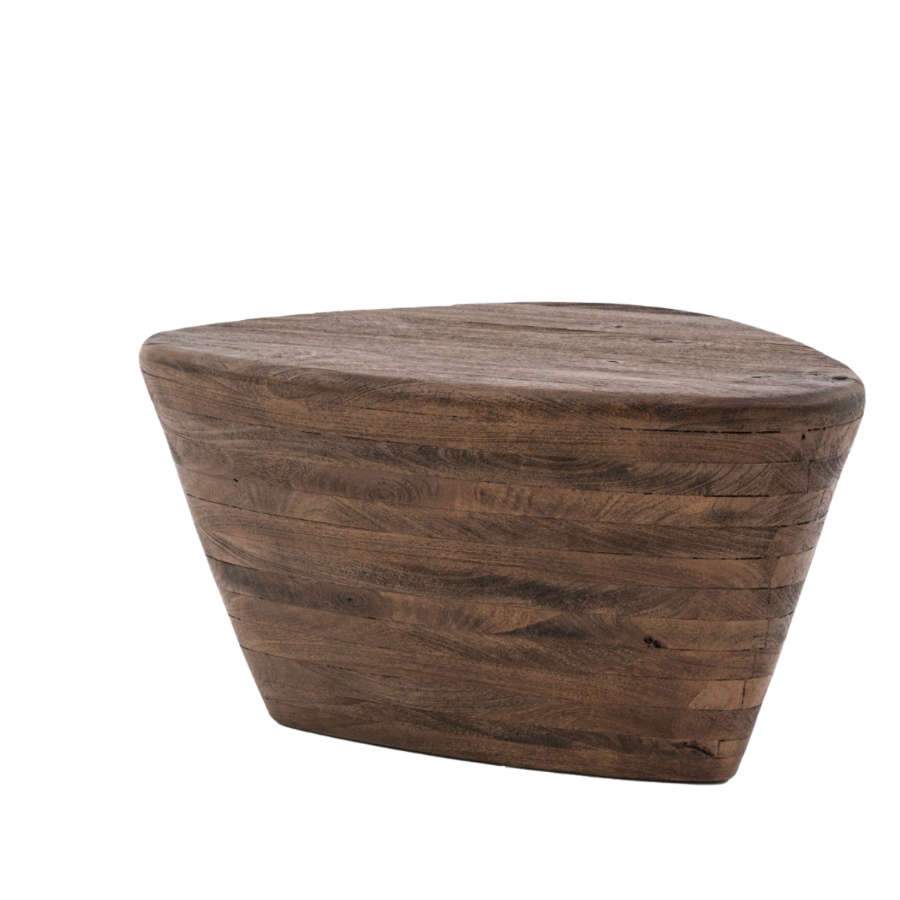 Rustic Dark Wood Angular Side Table - The Farthing