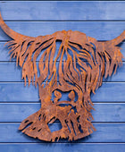 Rustic Highland Cow Metal Garden Wall Art - The Farthing