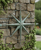 rustic garden wall compass 