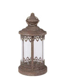 Rustic Metal frame & Glass Candle Lantern - The Farthing