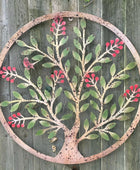 Rustic Metal Tree with Berries Wall Art - The Farthing