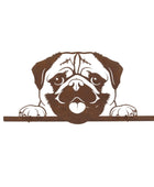 Rustic Peeping Fence Pug Silhouette - Wall / Fence Mounted - The Farthing