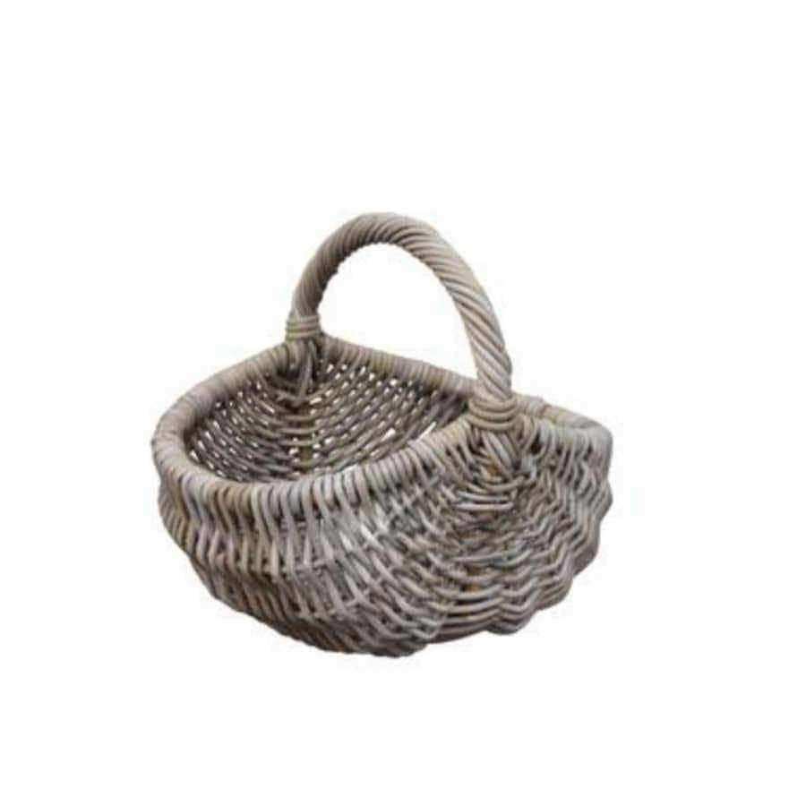 Rustic Rattan Oval Trug Basket - The Farthing