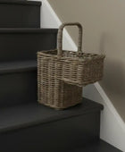 Rustic Rattan Stair Basket