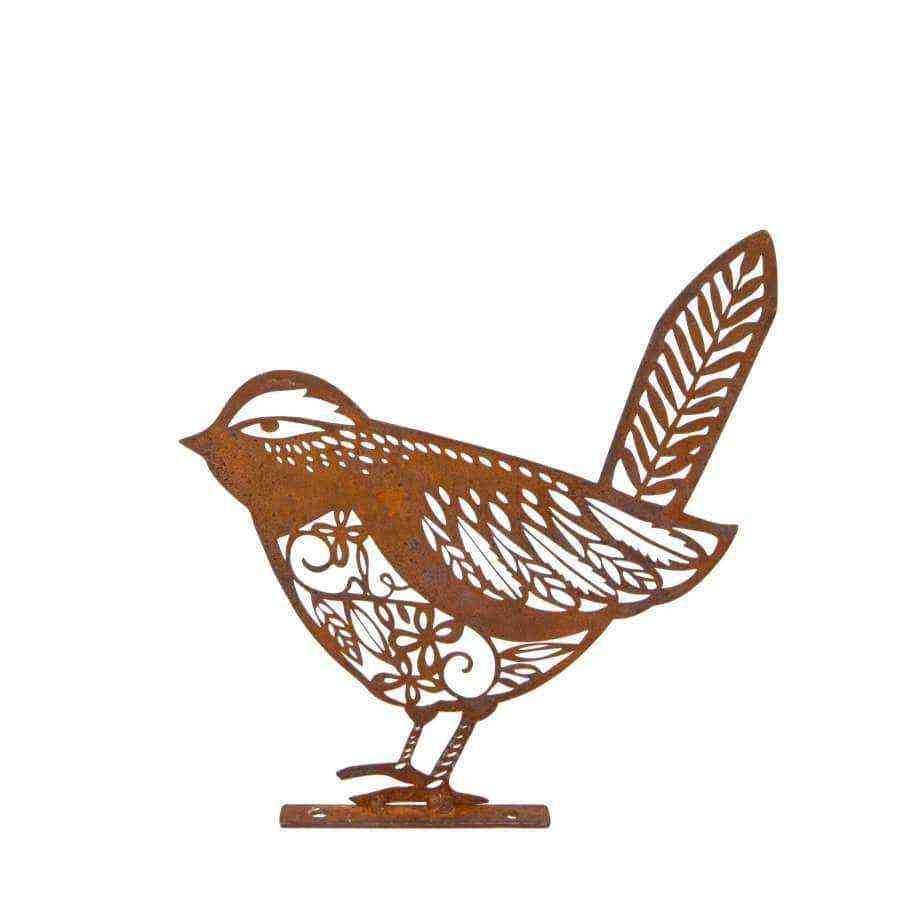 Rustic Rusty Bird Garden Silhouette - Wall / Fence Mounted - The Farthing
