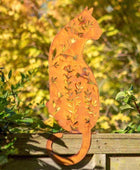 Rustic Rusty Cat Garden Silhouette - Wall / Fence Mounted - The Farthing