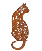 Rustic Rusty Cat Garden Silhouette - Wall / Fence Mounted - The Farthing