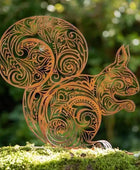 Rustic Rusty Squirrel Garden Silhouette - Wall / Fence Mounted - The Farthing
