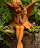 Rustic Rusty Wall Sitting Garden Angel - The Farthing