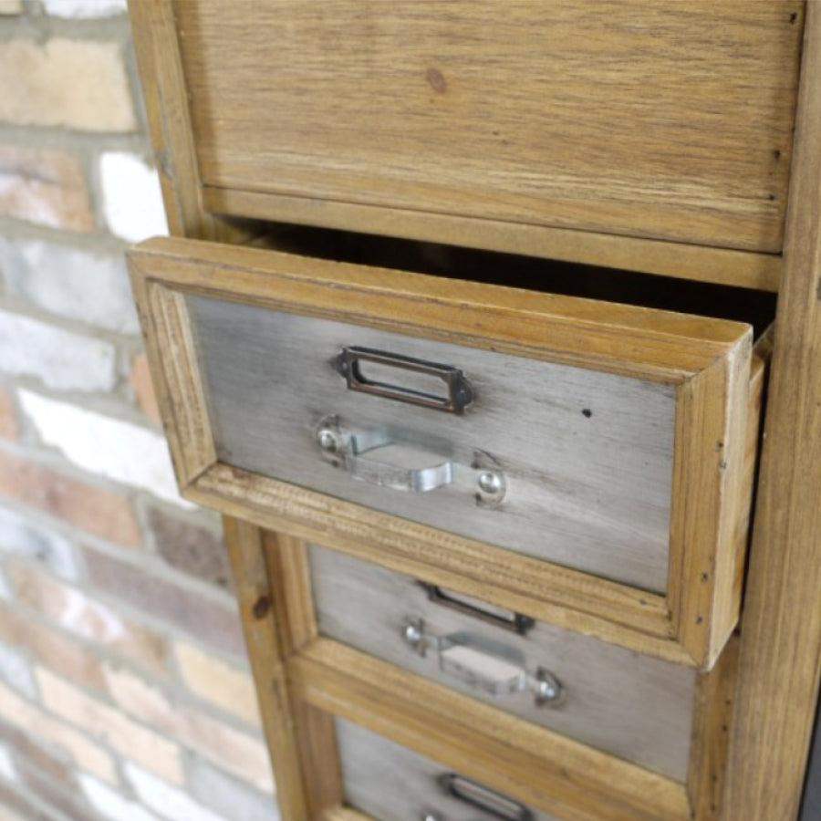 Rustic Wooden 5 Drawer Sliding Door Cabinet - The Farthing