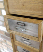 Rustic Wooden 5 Drawer Sliding Door Cabinet - The Farthing