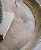 Rustic Wooden Round Lipped Beehive Coffee Table - The Farthing