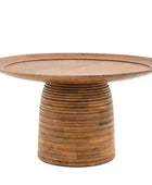 Rustic Wooden Round Lipped Beehive Coffee Table - The Farthing